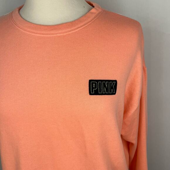 PINK | Peach Relaxed Fit Cotton Blend Comfy Sweatshirt | Women's Small - Picture 3 of 10